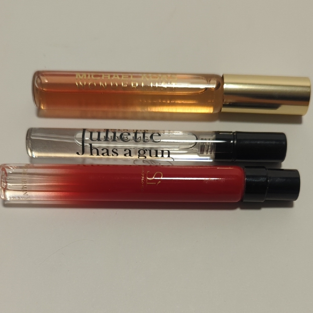 Set Of Three Mini Frangrances used
